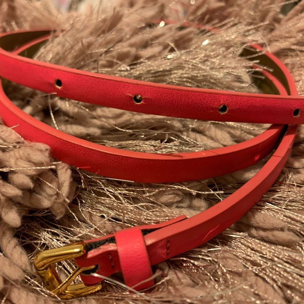 J Crew Neon Pink Thin Strap Belt
